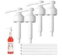 Lot de 2 Pompes doseuses de 1 l de sirop, Pompe doseuse pour Boisson, Distributeur de sirop réutilisable, pour Bouteille en Verre Monin de la Pompe de Rechange, Compatible (Blanc 1000 ML 2 Pièces)