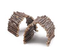 Lot de 2 ponts à mâcher en bois pour hamster, reptile, lézard, tortue, hérisson