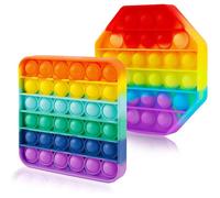 Lot de 2 Pop Bubble Push Fidget, Fidget S It Its Pack Fidgets Packs d'anxiété Jeu pour enfants pas cher Autisme Arc-en-ciel Sensori