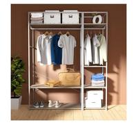 Lot de 2 portants vêtements JUNE en bois et métal 160x200cm