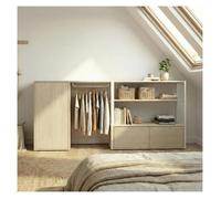 Lot de 2 portants vêtements KADRA sous combles avec caisson 200x85cm