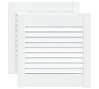 Lot de 2 Porte à Persiennes, Porte d'armoire Panneaux de Placard Garde-Robe Buffet 2 pcs blanc 39,5x39,4cm pin massif