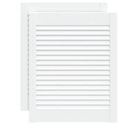 Lot de 2 Porte à Persiennes, Porte d'armoire Panneaux de Placard Garde-Robe Buffet 2 pcs blanc 61,5x49,4cm pin massif