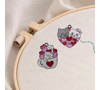 Lot de 2 porte-aiguilles aimantés pour aiguilles en forme de chat - Motif chat d'amour