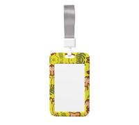Lot de 2 porte-badges mignons et amusants avec cordon - Motif singe et banane - Porte-badge détachable - Cordon tour de cou tendance