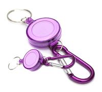 Lot de 2 porte-badges rétractables - Porte-carte d'identité rétractable Violet