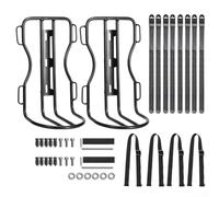 Lot de 2 porte-bagages avant en métal, support de fourche robuste pour randonnée, vélo de route, noir