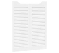 Lot de 2 Porte Battante Double, Porte de Séparation Saloon Café Style Western 2 paires 100x40 cm Bois de pin massif Blanc