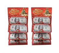 Lot de 2 porte-billets de Noël avec 10 emplacements pour cartes cadeaux de Noël surprise, enveloppes pour chèques ou cartes cadeaux, Rouge B., 2 pièces, Classique