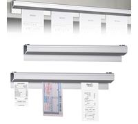 Lot de 2 Porte Bons, 30cm Order Holder en Aluminium Porte Commande Fiche Rail de Billetterie Mural pour Ordres de Maintien Cuisine Bar Bureau