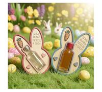 Lot de 2 porte-bouteilles d'alcool en forme de lapin de Pâques (rose et bleu) - Certains lapins ont besoin d'un coup de pouce ! Mini bouteille d'alcool en bois, panier de Pâques amusant pour adultes