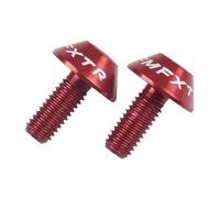 Lot de 2 porte-bouteilles de vélo Vis en alliage d'aluminium CNC Précision pour VTT Vélo de route Rouge Violet Vert Bleu Or Argent Noir 5 x 12 mm (rouge)