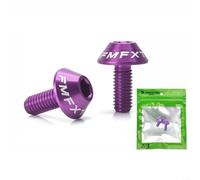 Lot de 2 porte-bouteilles de vélo Vis en alliage d'aluminium CNC Précision pour VTT Vélo de route Rouge Violet Vert Bleu Or Argent Noir 5 x 12 mm (violet)
