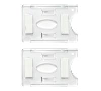 Lot de 2 Porte-Carte Pare-Brise Handicapé - Support Carte Handicapée et Vignette VTC Transparent avec Adhésif, Rangement Ticket de Stationnement et Permis pour Voiture, 90x60mm