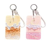 Lot de 2 porte-cartes avec couvercle coulissant en ABS transparent pour carte d'identité étudiante, carte de bus, carte bancaire, carte d'identité de travail, antidérapant, résistant aux rayures, avec