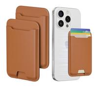 Lot de 2 porte-cartes de téléphone en cuir à coller, support de carte de crédit nano adhésif plus solide pour l'arrière de l'étui de téléphone, avec blocage RFID, convient pour 4 cartes pour iPhone,
