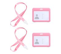 Lot De 2 Porte-Cartes De Travail, Avec Tour De Cou, Porte-Carte Transparent Double Face, Porte-Carte Étanche, Peut Être Utilisé Pour Les Cartes De Travail, Les Cartes D'Étudiant, Etc.
