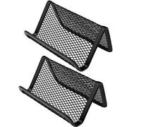 Lot de 2 porte-cartes de visite en maille métallique noire