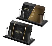 Lot de 2 porte-cartes de visite, porte-cartes de visite en acrylique transparent, pouvant contenir 60 à 80 cartes de visite, cartes de visite pour stand d'exposition, comptoir de grand magasin