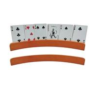 Lot de 2 porte-cartes en bois mains libres pour Canasta, Poker , Bridge, Canasta, organiseur de cartes en bois incurvé, support de jeu pour enfants, adultes, personnes âgées, soirées de jeux de