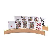 Lot de 2 porte-cartes pour enfants de 33 cm en bois - Porte-cartes à jouer - Porte-cartes pour enfants - Porte-cartes à jouer - Rangement