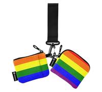 Lot de 2 porte-cartes pour femme - Taille compacte - Avec fermeture éclair - Poche pour pièces de monnaie - Pour femmes et filles, Drapeau Rainbow Pride Gay LGBT Pride Day Mois Parade LGBTQ