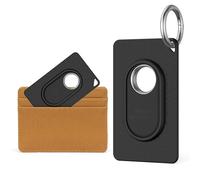 Lot de 2 porte-cartes pour Galaxy SmartTag2, en TPU souple ultra fin, avec porte-clés, convient pour portefeuilles, sacs à main, sacs à dos (noir + noir)