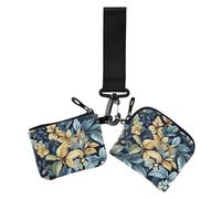 Lot de 2 porte-cartes rétro en forme de plume pour femme avec porte-clés, Motif feuilles rétro en forme de plume, 1 size, Décontracté