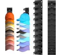 Lot de 2 porte-chapeaux montés sur un mur ou une porte de placard - Aucun perçage nécessaire pour l'installation - Peut contenir de nombreux chapeaux en toute sécurité à chaque fois (noir)
