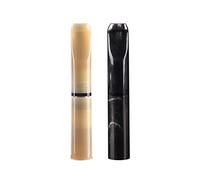 Lot de 2 porte-cigarettes avec filtre à charbon actif 9 mm en corne naturelle pour homme Jaune/noir
