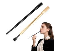 Lot de 2 porte-cigarettes, porte-cigarettes, porte-cigarette fin, porte-cigarette pour femme, pour carnaval, fête, cosplay (noir, doré)