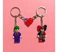 Lot de 2 Porte-clés 3D Cartoon Clown Couple Faits Main Magnifiques, Breloques Anime Assorties pour Amoureux, Cadeau de Noël pour Sac à Dos 02
