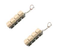 Lot de 2 porte-clés 4 en 1 avec bouton de décompression pour clavier - Bouton de décompression pour soulager le stress - Beige