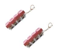 Lot de 2 porte-clés 4 en 1 avec bouton de décompression pour clavier - Bouton de décompression pour soulager le stress (rose)