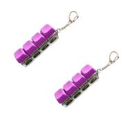 Lot de 2 porte-clés 4 en 1 avec bouton de décompression pour clavier, bouton de décompression pour soulager le stress (violet)