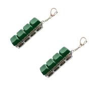 Lot de 2 porte-clés 4 en 1 avec bouton de décompression pour clavier, bouton de décompression pour soulager le stress (vert foncé)