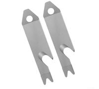 Lot de 2 porte-clés 4 en 1 en acier inoxydable avec fonction tournevis - Extracteur de clous - Ouvre-bouteille - Mini outil de poche pour camping, randonnée, tâches quotidiennes - Blanc