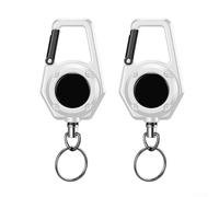 Lot de 2 porte-clés à boucle télescopique anti-perte avec corde de traction élastique et construction en fil d'acier à ressort intégré, idéal pour la pêche, le camping et d'autres activités de plein