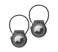 Lot de 2 porte-clés Airtag - Pendentif Airtag avec cadenas à code chiffré - Étui Airtag pour enfants - Chien - Support Airtags - Alliage de zinc et étanche - Noir