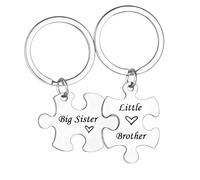 Lot de 2 porte-clés assortis pour sœurs, frères, cadeaux de la part d'une sœur, d'une grande sœur, d'une petite sœur, d'un frère, d'un grand frère, d'un petit frère, d'un petit frère, Big Sister &