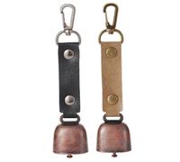 Lot de 2 porte-clés cloches d'ours vintage avec silencieux magnétique équipement de camping anti-perte pour la survie la randonnée la pêche le sac à dos