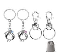Lot de 2 porte-clés dauphin pour amoureux - Lot de 2 pendentifs dauphins mignons pour couples et meilleurs amis - Design unique en forme de poisson pour porte-clés et sac à dos - Cadeau spécial pour