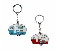 Lot de 2 porte-clés de caravane Porte Clés Caravane Cartoon Pendentifs Décoratifs porte-clés de voiture pour décoration de camping-car, voyage