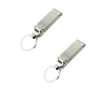 Lot de 2 porte-clés de ceinture en acier inoxydable avec boucle à clip à dégagement rapide, accessoires pour police, menottes de pompiers, Argenté., 8815#