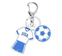 Lot de 2 porte-clés de football en forme de maillot, porte-clés en acrylique personnalisés, cadeaux de football, accessoires de décoration pour concours, idéal pour accrocher à des clés ou des sacs