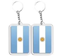 Lot De 2 Porte-clés Drapeau Argentin, Anneaux En Acrylique, Souvenir