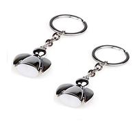 Lot de 2 porte-clés en forme d'ange gardien - Argenté - Pour voiture - Cadeau pour homme et femme