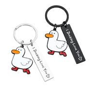 Lot de 2 porte-clés en forme de canard, porte-clés en acier inoxydable, porte-clés pour bagages, décoration créative, Argenté., Taille unique, Moderne