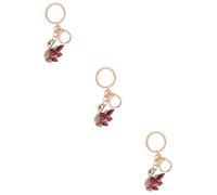 Lot de 2 Porte-clés en Forme de Cygne avec Strass - Décoration à Suspendre - pour de Voiture, 3 x Violet, 4X3.5X0.5CMx3pcs