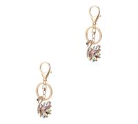 Lot de 2 Porte-clés en Forme de Cygne avec Strass - Décoration à Suspendre - pour de Voiture, Multicolore pièces, 4X3.5X0.5CMx2pcs
